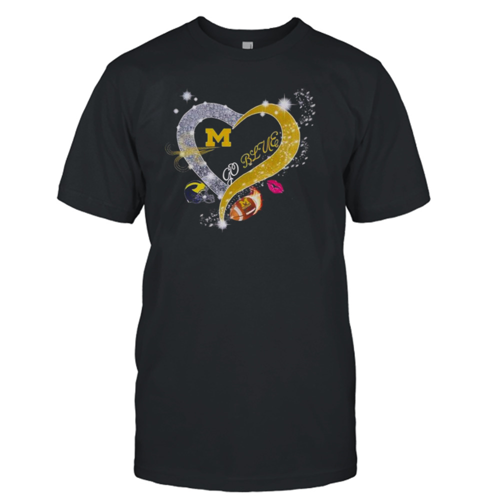 Go Blues Michigan Wolverines Heart Diamond Shirt