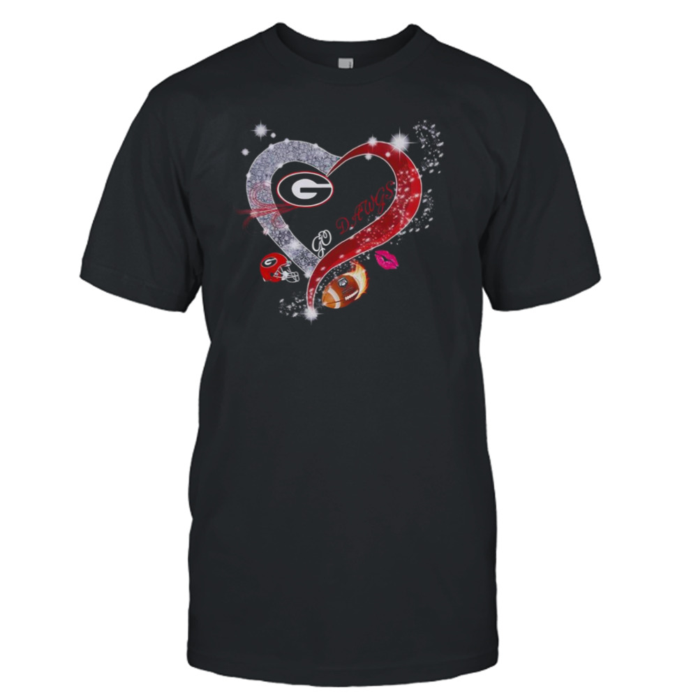 Go Dawgs Georgia Bulldogs Heart Diamond Shirt