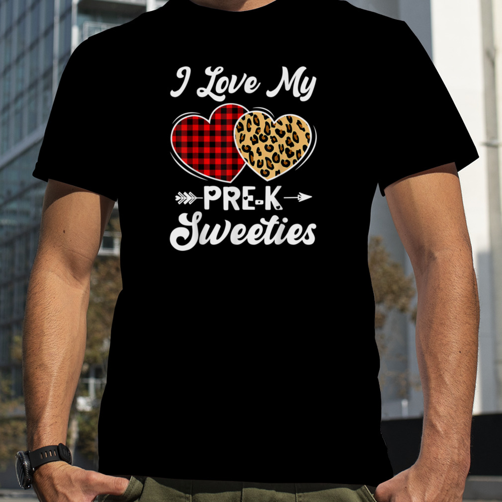 I Love My Pre-K Sweeties Hearts Valentines Day Teacher Gift T-Shirt B0BR4XW1XK