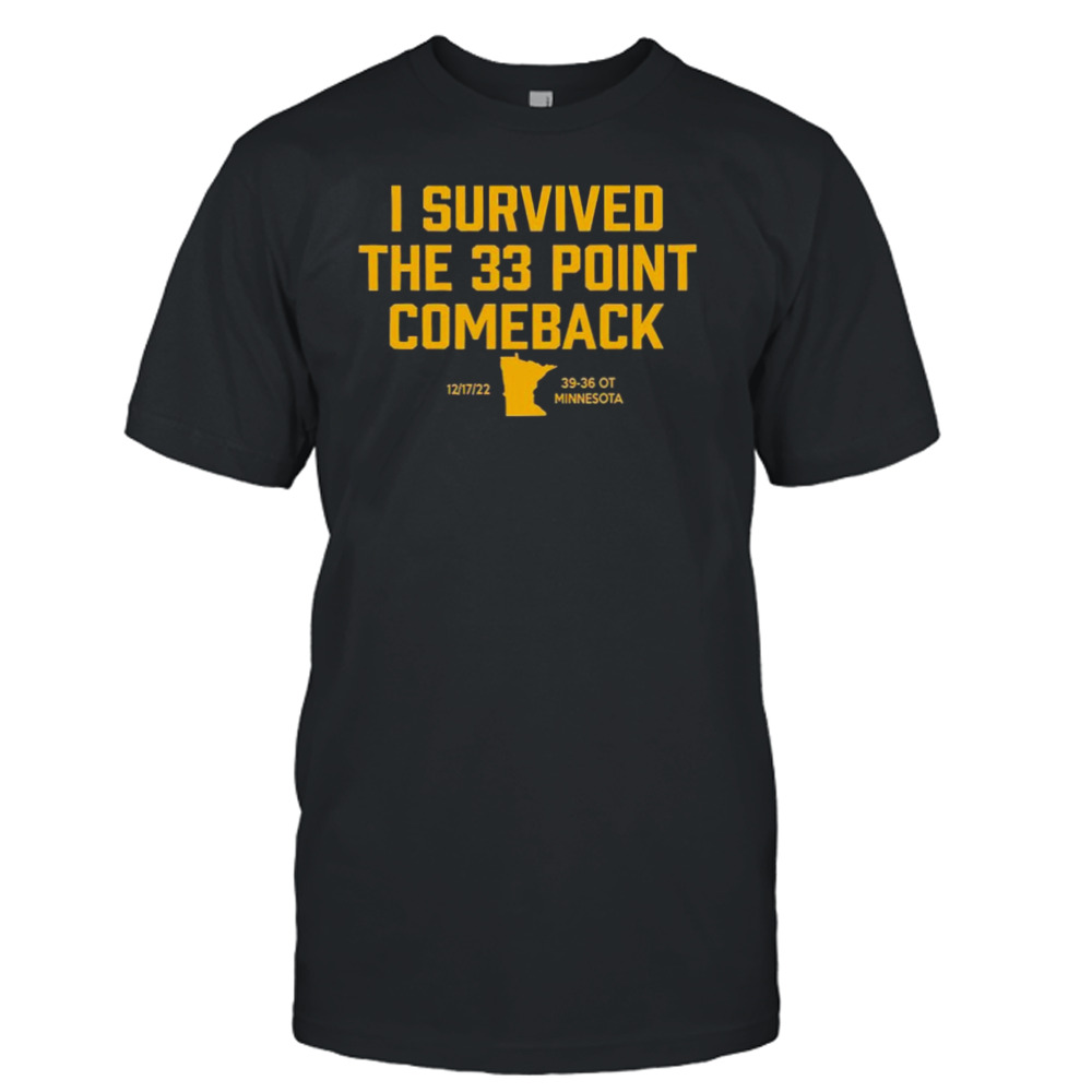 I Survived The 33 Points Comeback Final 39-36 OT Minnesota Shirt