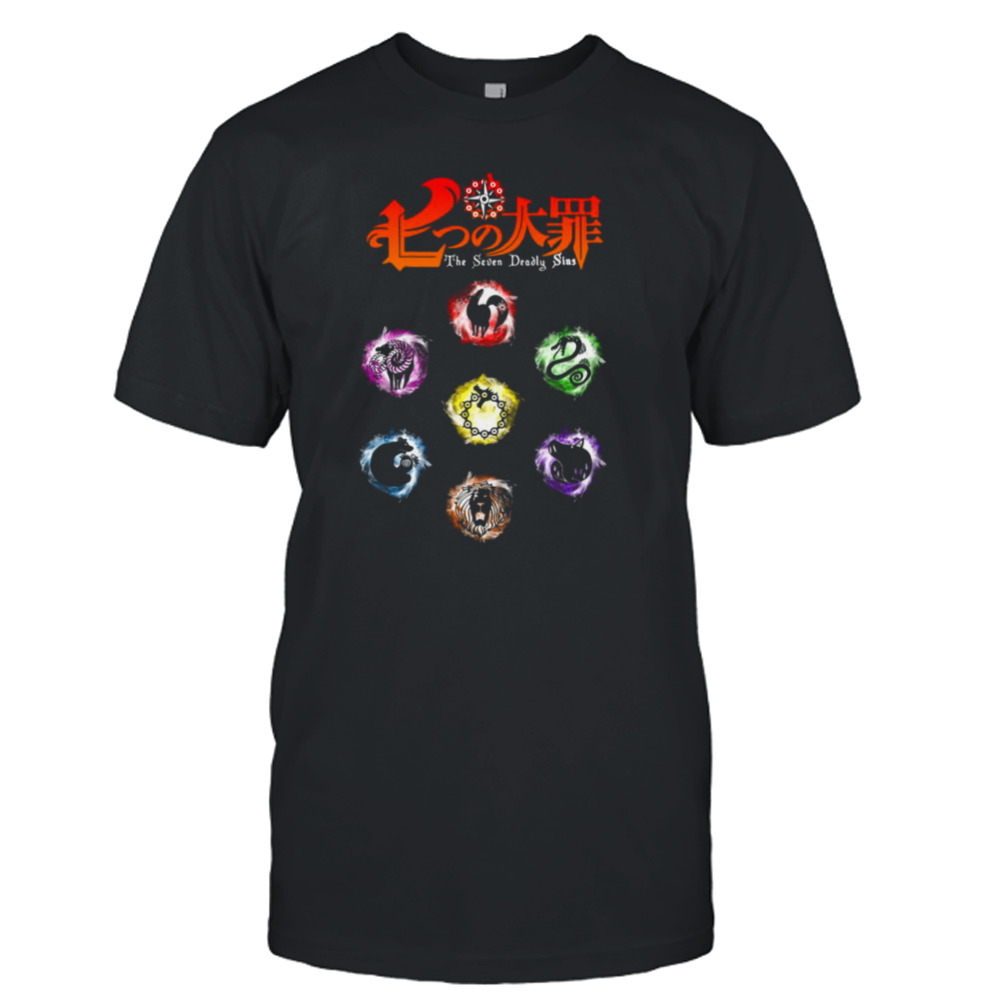 Japanese Manga The Seven Deadly Sins Seven Symbols Art shirt