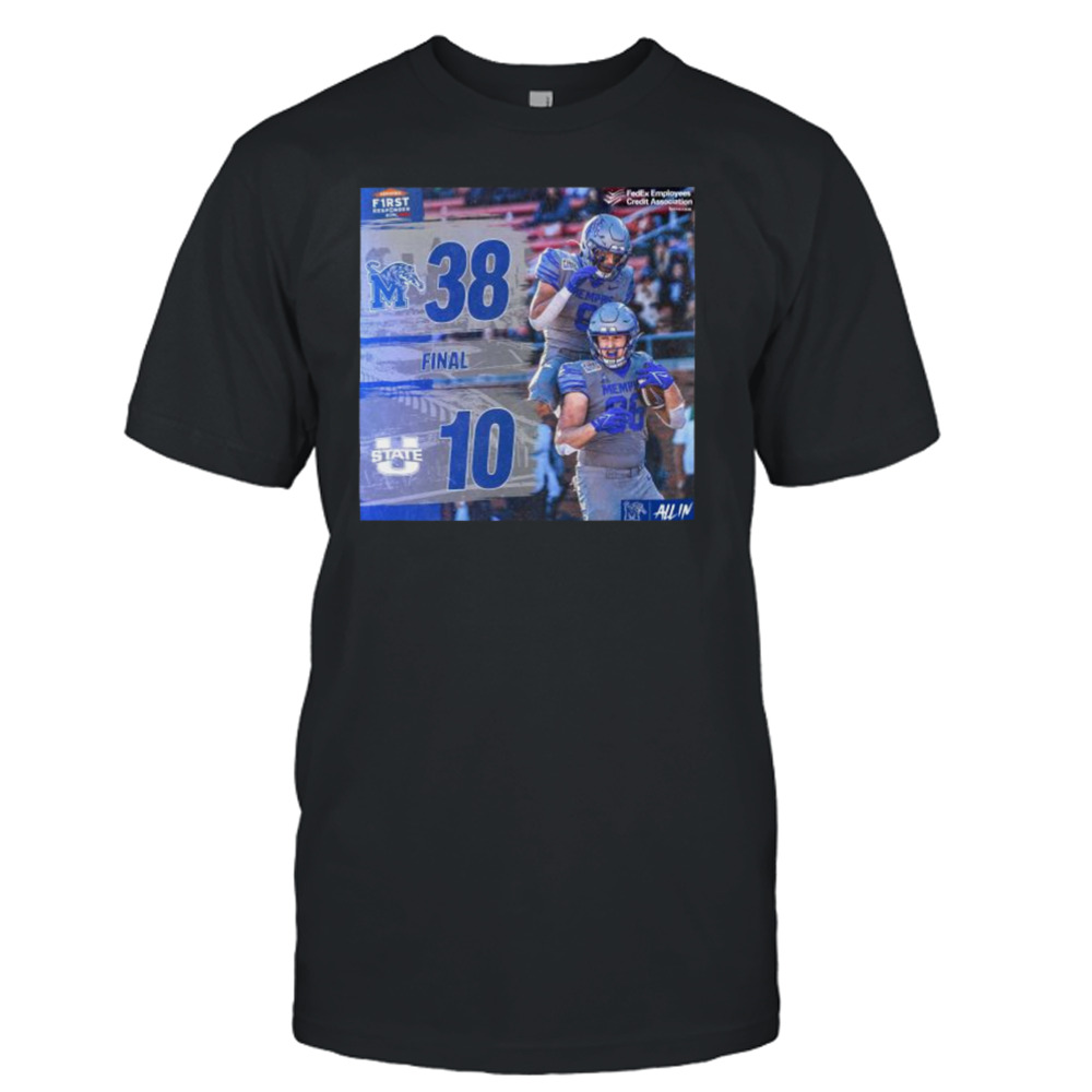 Memphis Tigers Wins 38 10 Utah State 2022 Servpro First Responder Bowl Champions Final Score Shirt