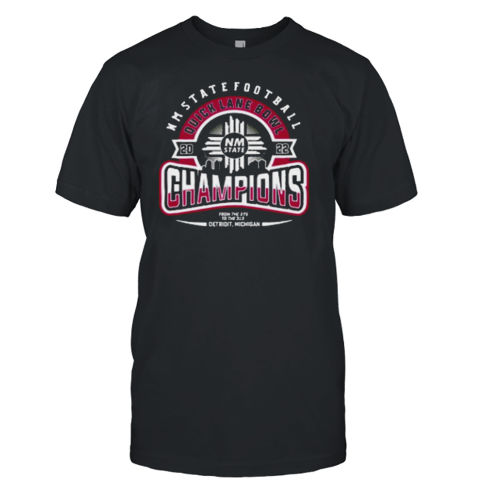 Ncaa 2022 quick lane bowl champions new mexico state youth shirt