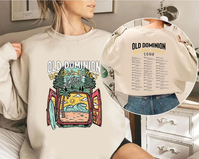 Old Dominion 2023 Tour Shirt, Old Dominion No Bad Vibes Tour Shirt, Old Dominion Fan Gift Shirt, Old Dominion Tour Shirt, No Bad Vibes Tee