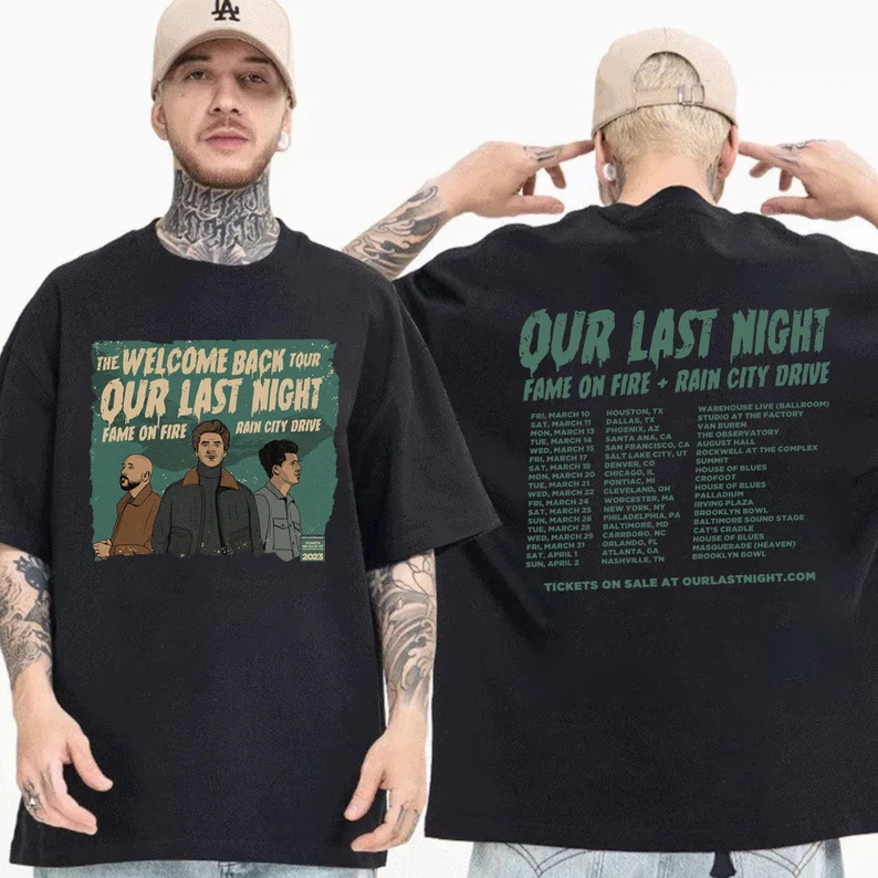 Our Last Night Band Tour 2023 Shirt, The Welcome Back Tour 2023 Shirt, Our Last Night Band Fan Gift, Our Last Night 2023 Shirt