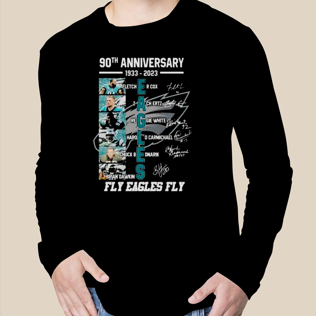 90th Anniversary 1993-2023 Philadelphia Fly Eagles Fly Signatures Shirt -  Bring Your Ideas, Thoughts And Imaginations Into Reality Today