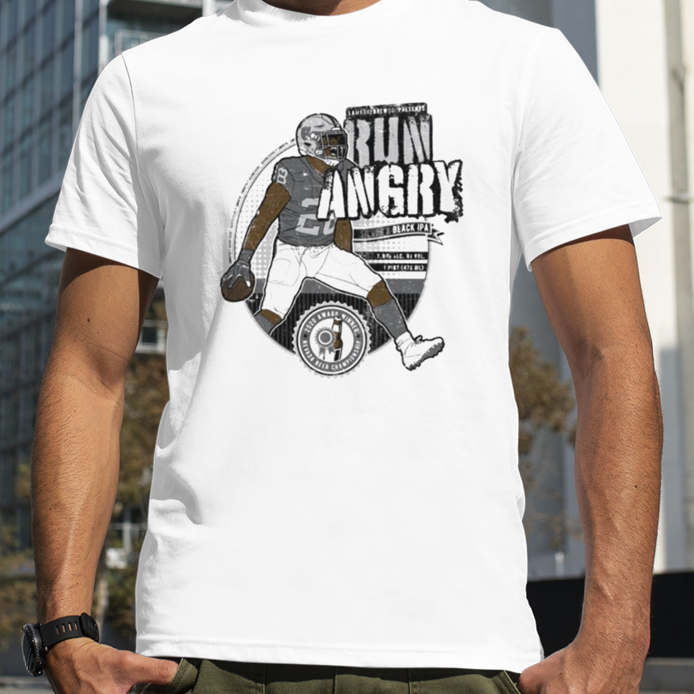 Run Angry Silver & Black Ipa Craft Beer Label Josh Jacobs Design shirt
