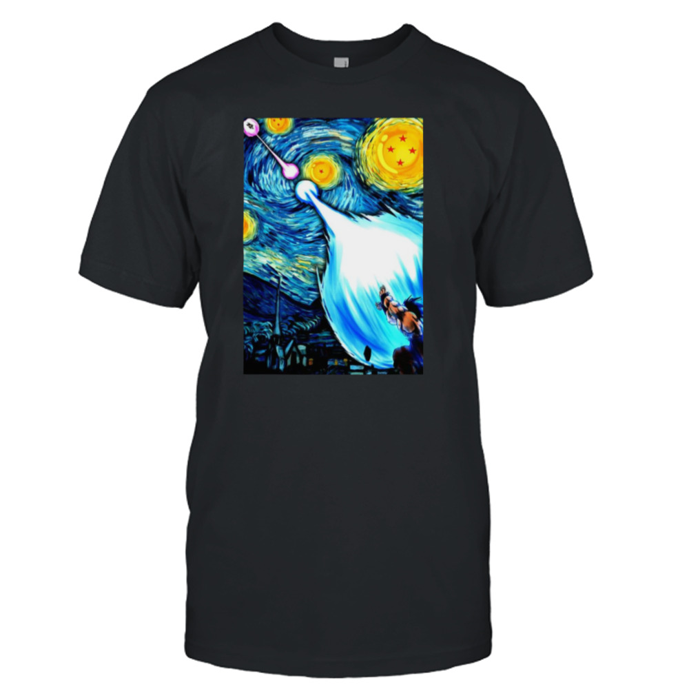 Starry Night Van Gogh Goku Vs Vegeta Dragon Ball Z shirt