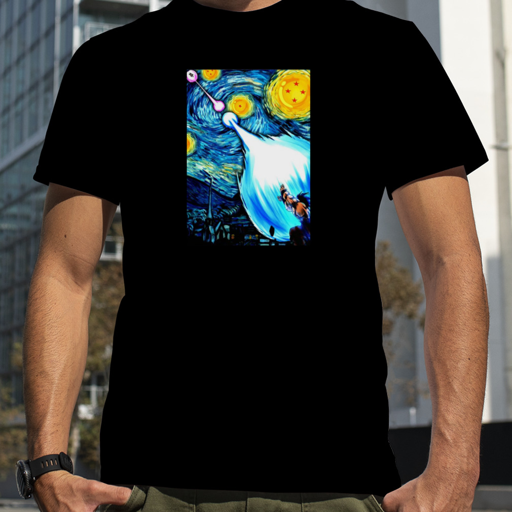 Starry Night Van Gogh Goku Vs Vegeta Dragon Ball Z shirt