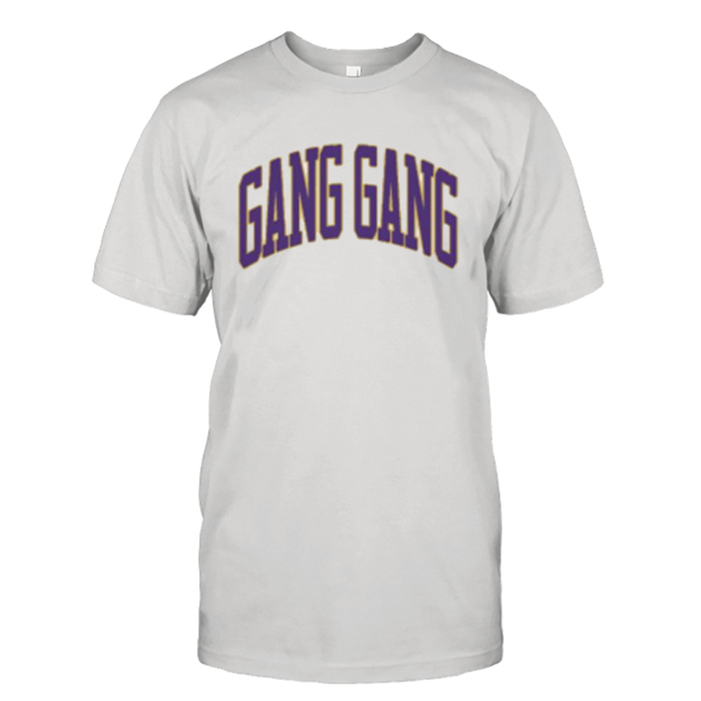 Theo von gang gang purple and gold shirt