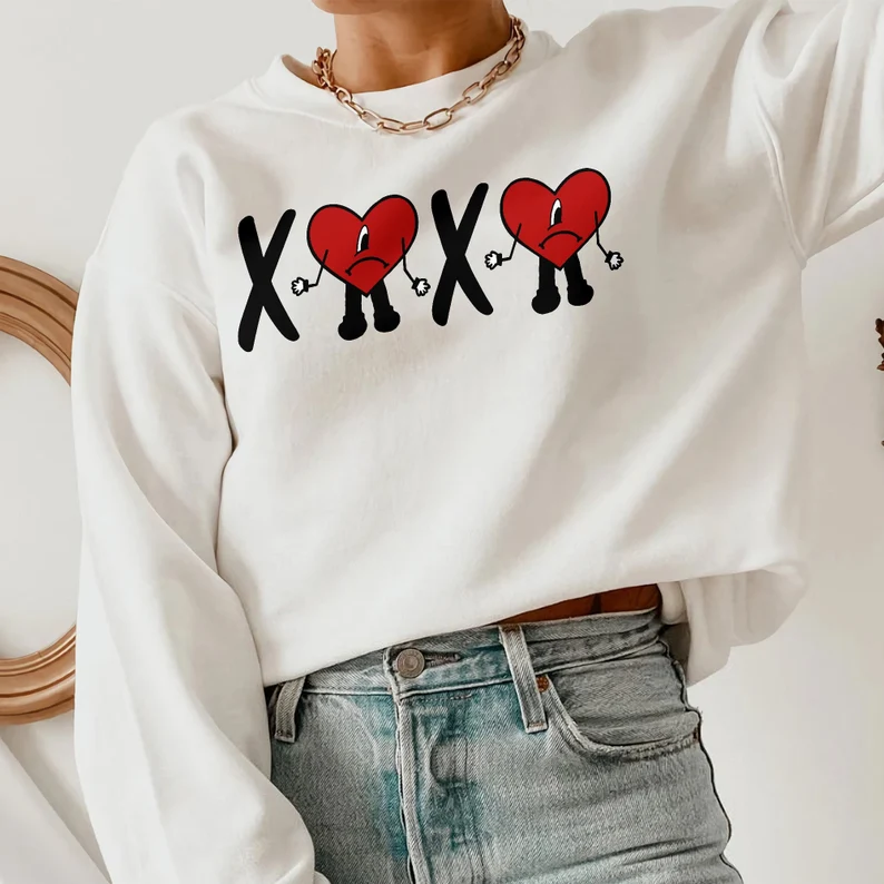 Xoxo Bad Bunny Heart Tshirt, Bad Bunny Valentines Tshirt, Benito Tshirt, Valentines Tshirt, Bad Bunny Tshirt