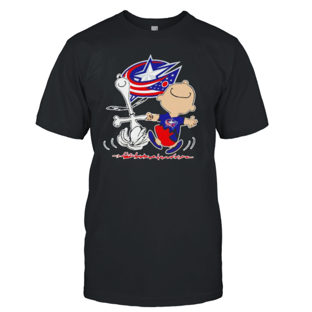 columbus Blue Jackets Snoopy and Charlie Brown dancing shirt