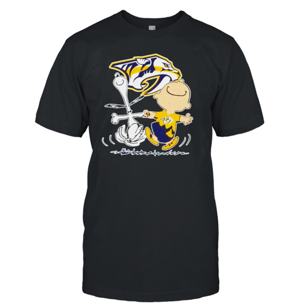 nashville Predators Snoopy and Charlie Brown dancing shirt