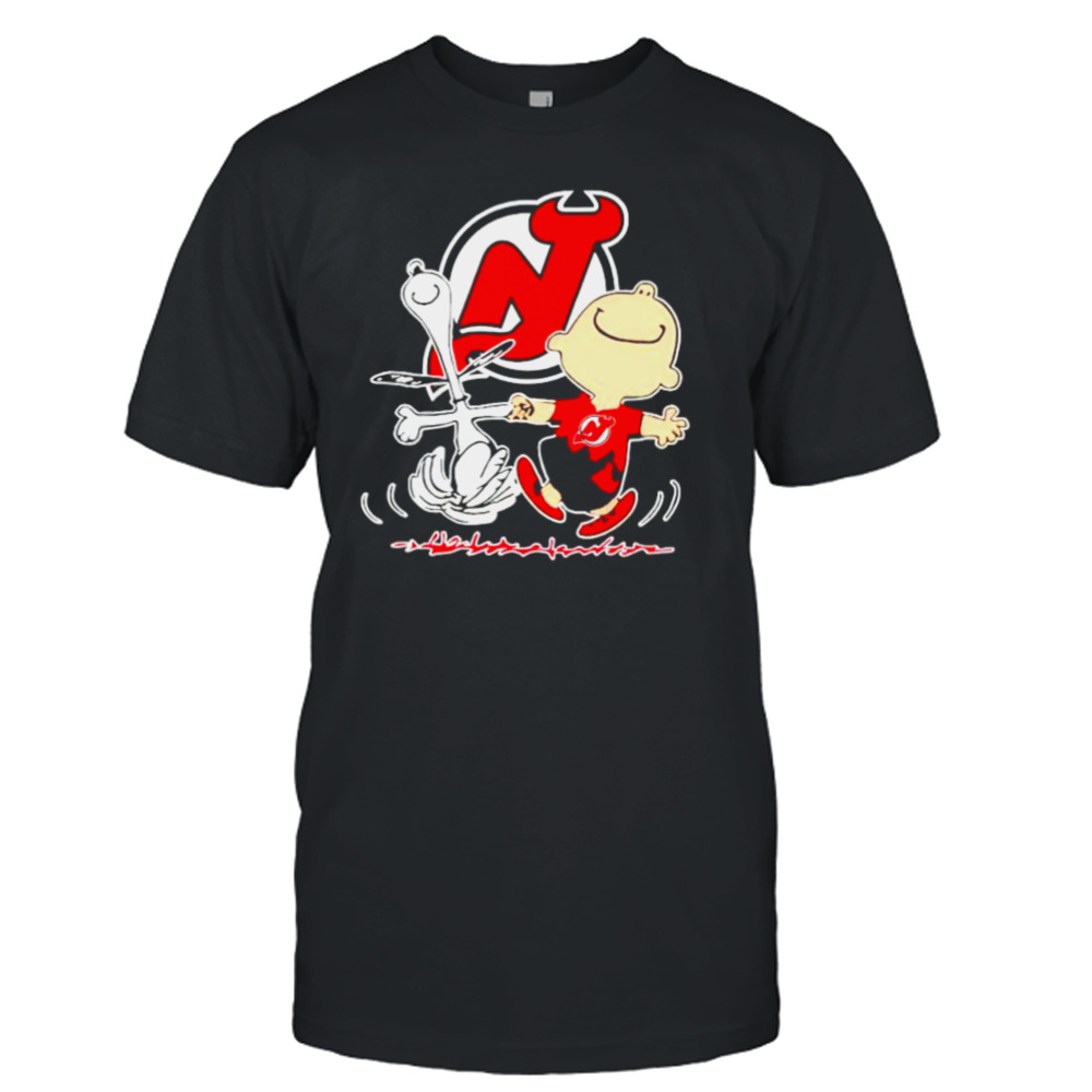 new Jersey Devils Snoopy and Charlie Brown dancing shirt