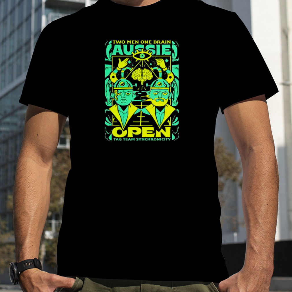 two men one brain tag team Symbiosis Aussie Open shirt