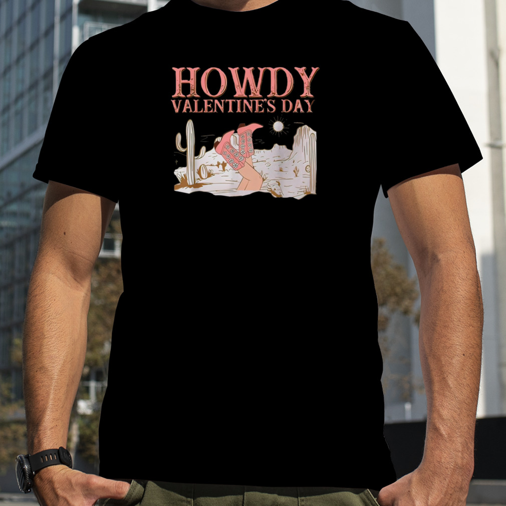 Retro Howdy Valentine Western Valentines Day Gifts T-Shirt B0BR3GSCKN