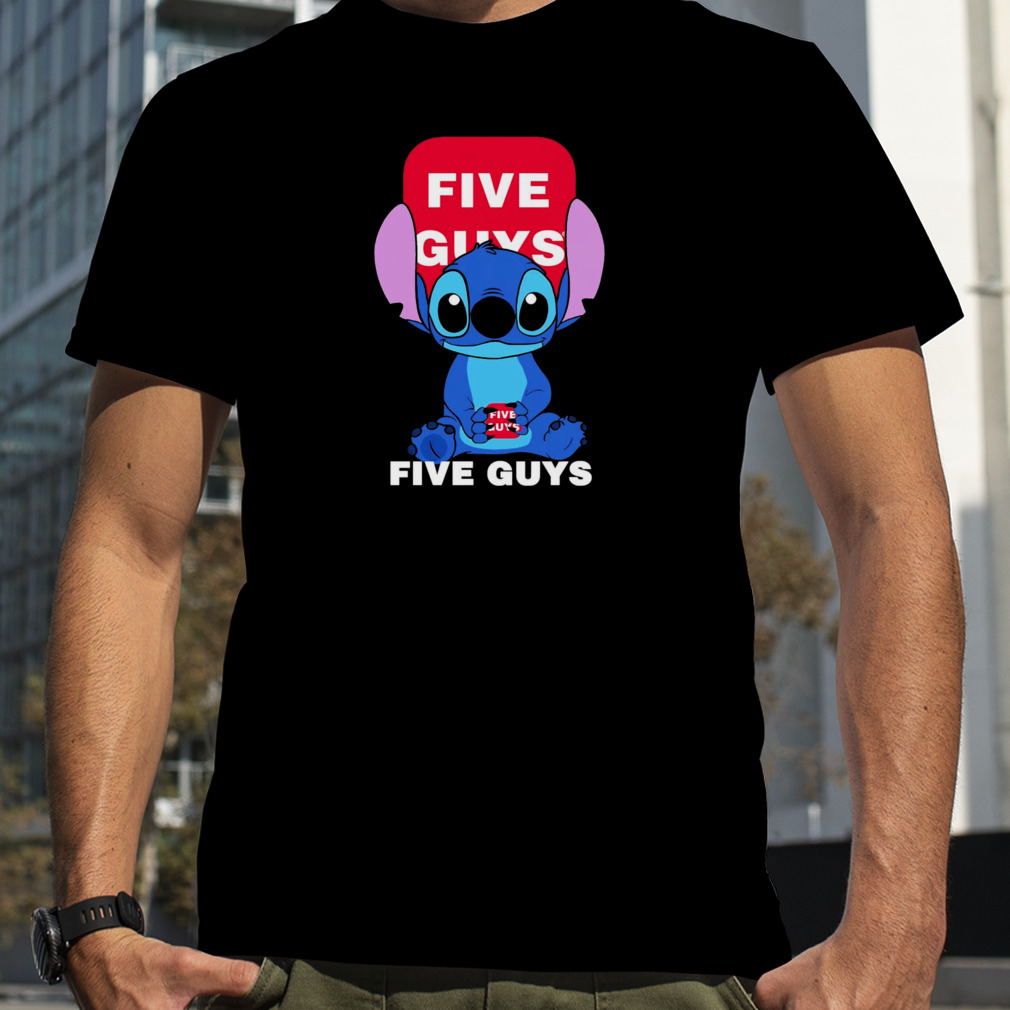 Stitch holding five guys sign nice shirt
