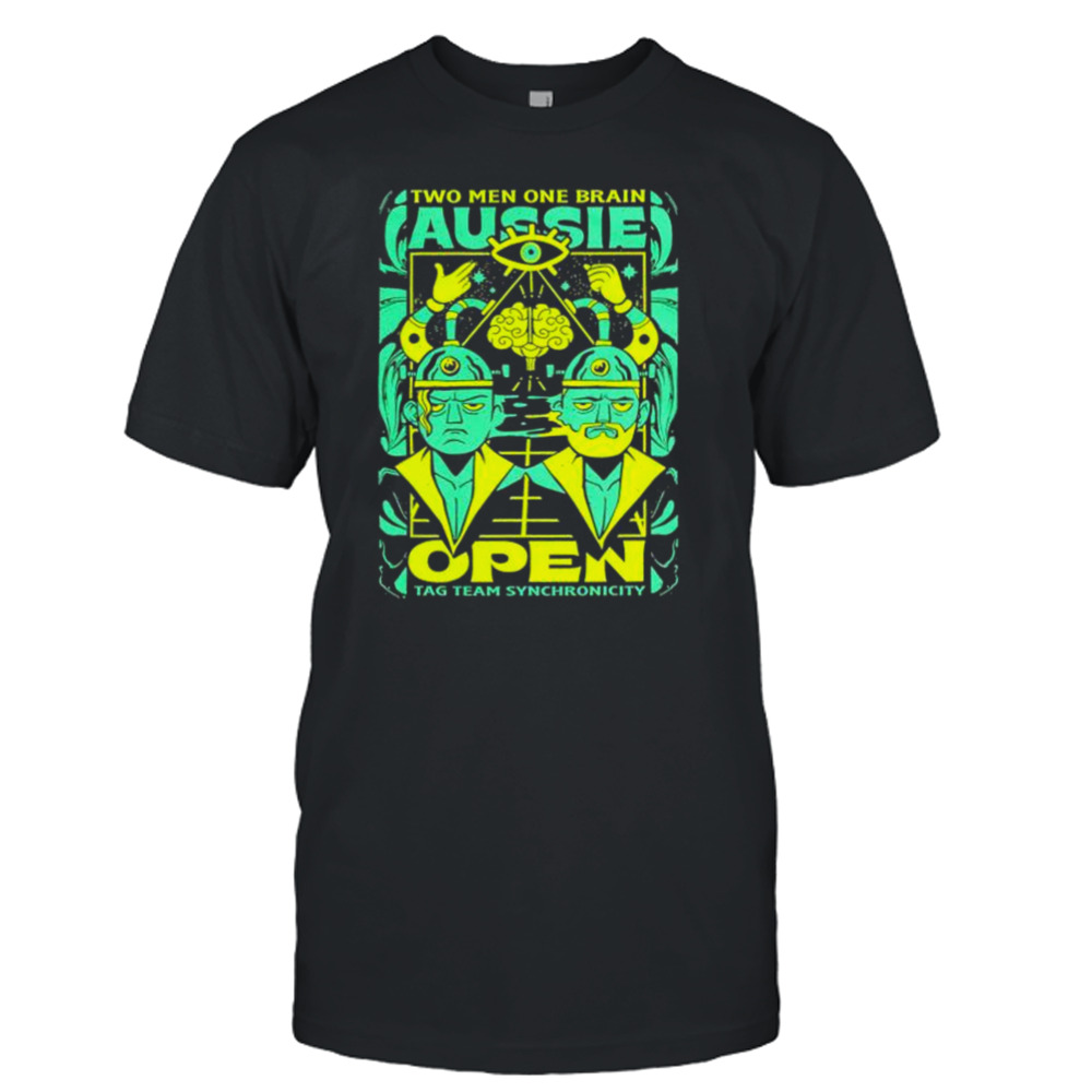 two men one brain tag team Symbiosis Aussie Open shirt