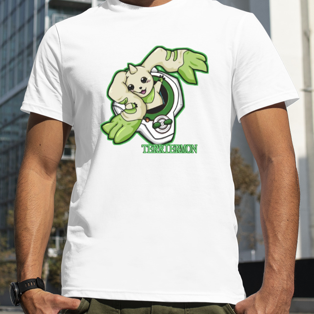 Green Design Terriermon Digimon shirt