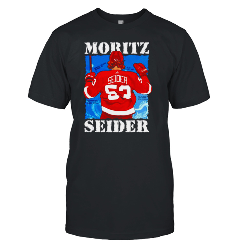 Perfect Moritz Detroit Red Wings Seider Ice Hockey Shirt