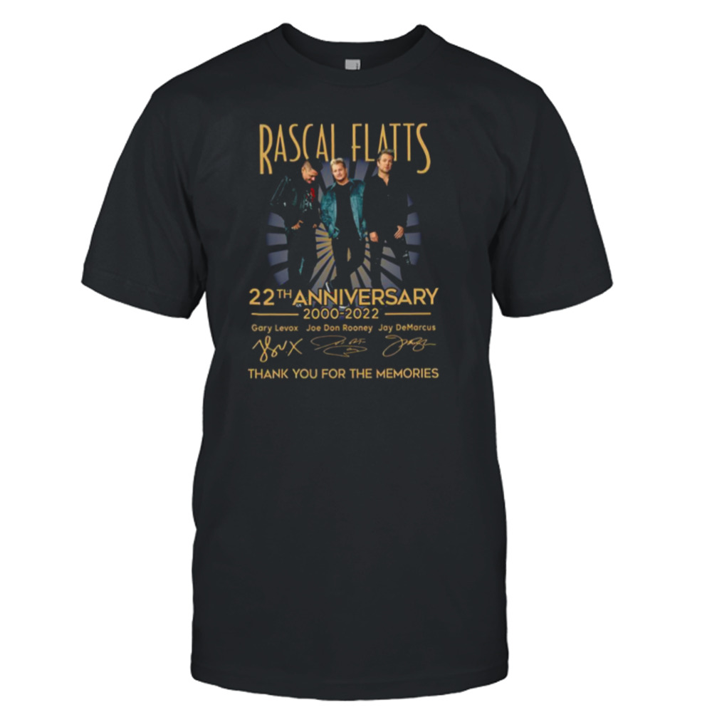 Rascal Flatts 22th Anniversary 2000 2022 Thank You For The Memories shirt