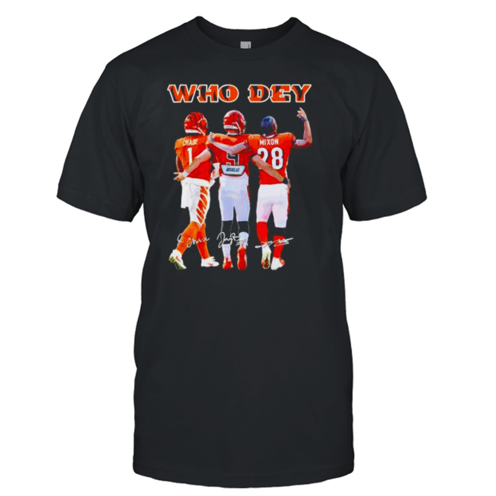 who dey Chase Burrow and Mixon Cincinnati Bengals shirt