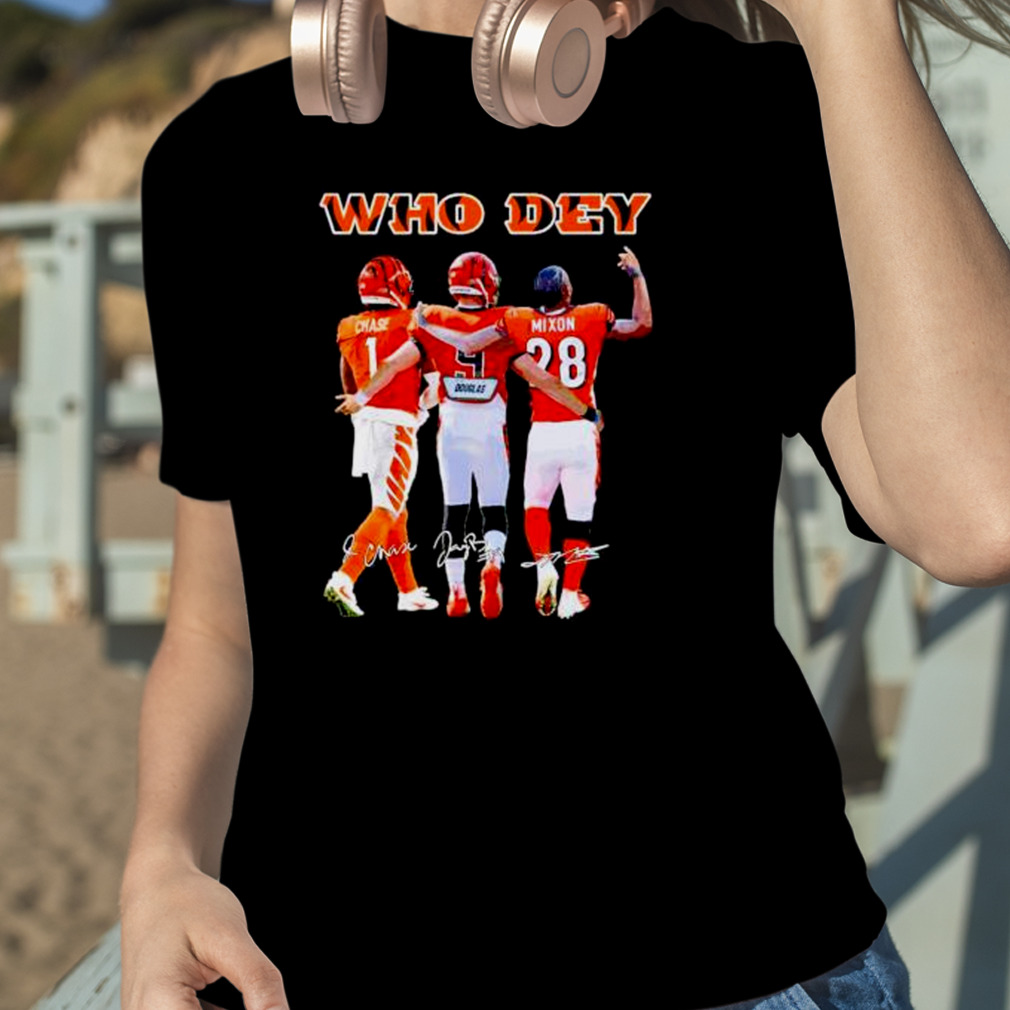 who dey Chase Burrow and Mixon Cincinnati Bengals shirt