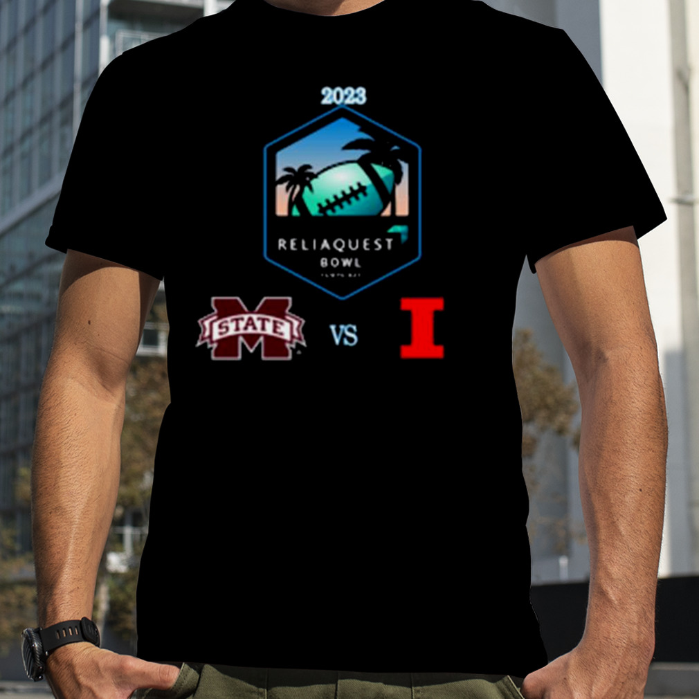 2023 Reliaquest Bowl Merch Illinois Fighting Illini Vs Mississippi State Bulldogs Matchup T-Shirt