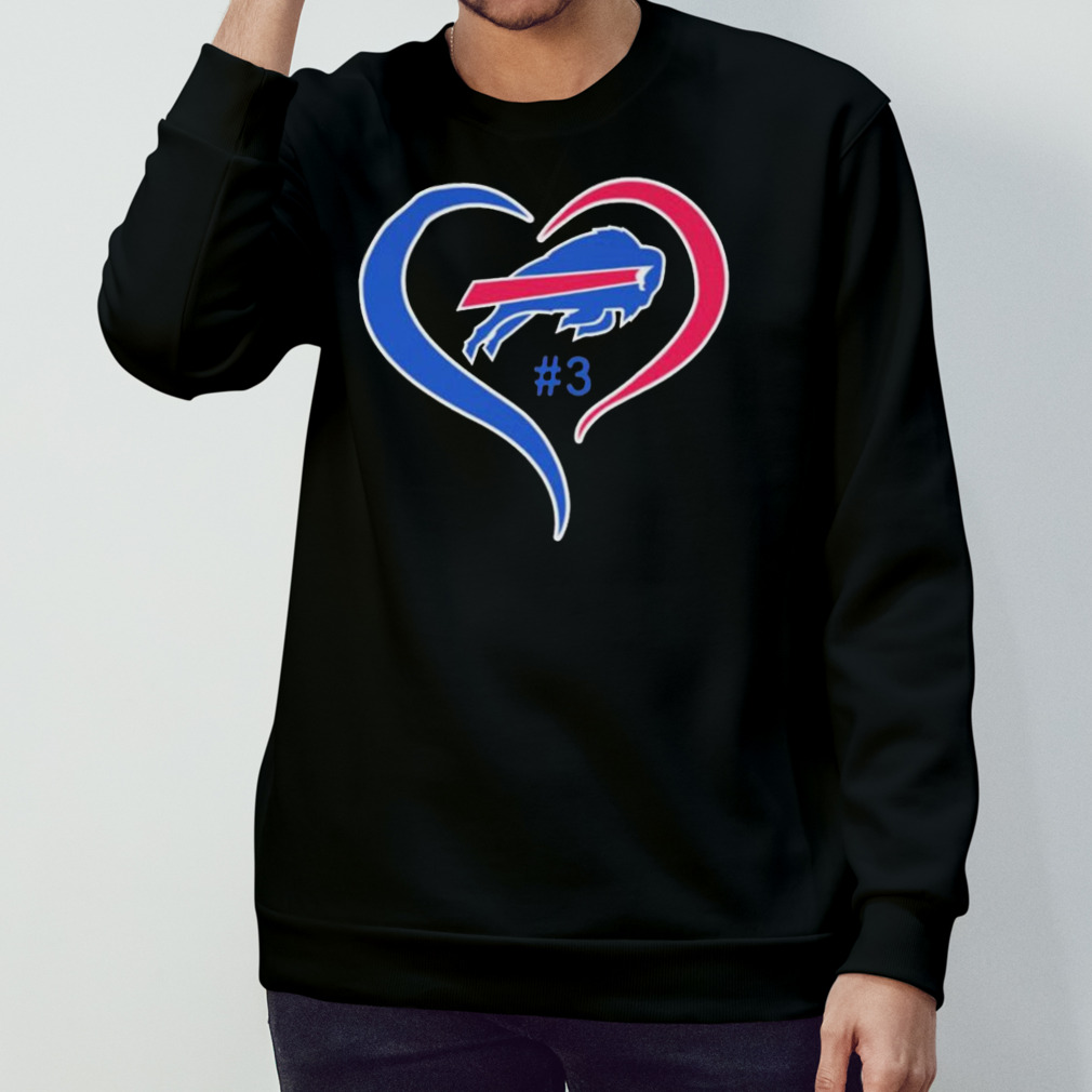 Buffalo bills love for 3 damar hamlin shirt, hoodie, longsleeve