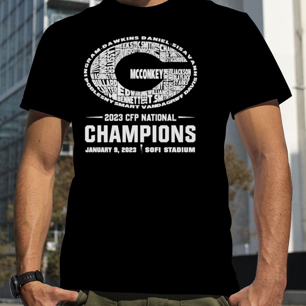 Georgia Bulldogs Player names 2023 CFP National Champions logo shirt