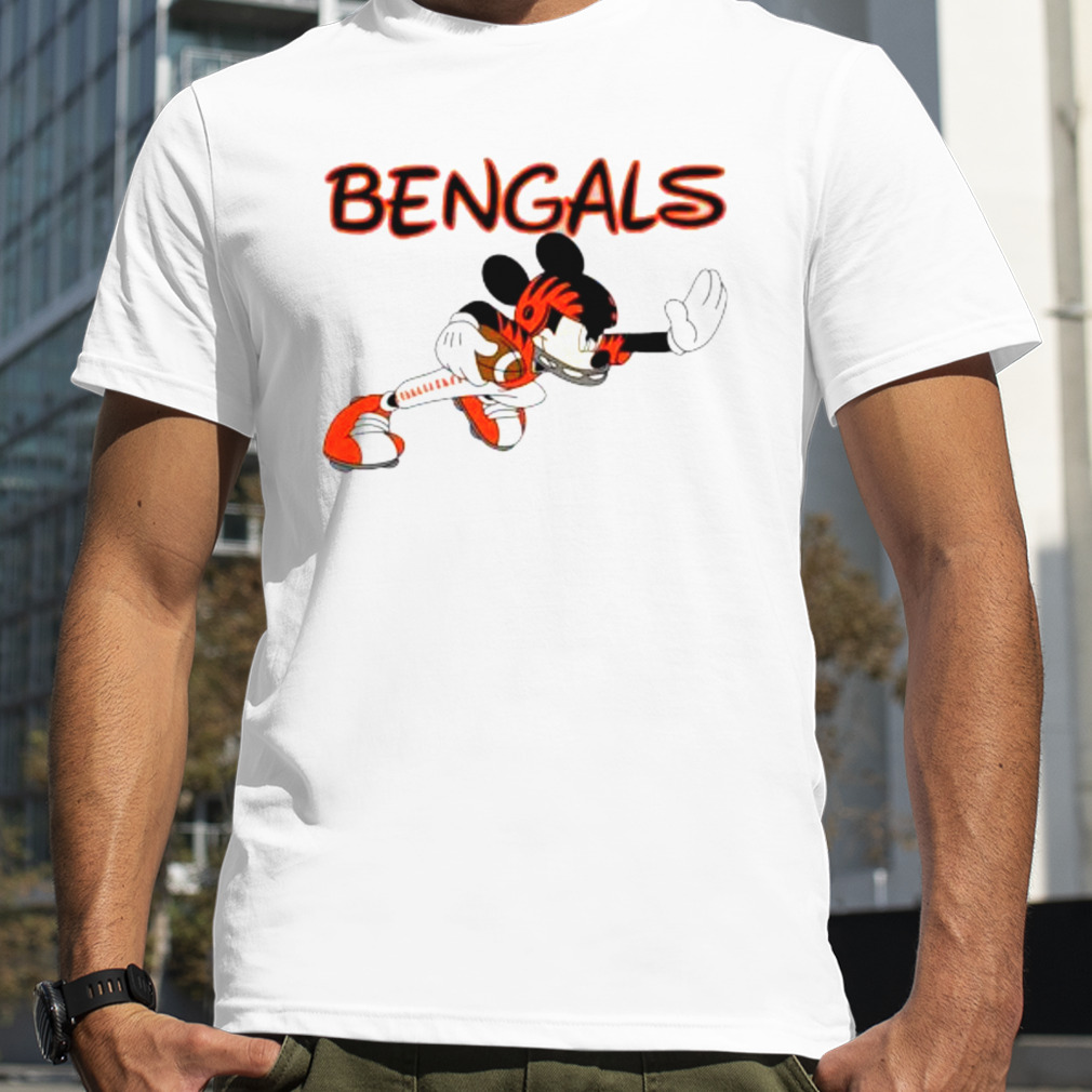 I Love The Bengals Mickey Mouse Cincinnati Bengals Unisex Jersey Tee 