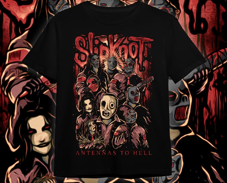 Rock Band Slipknot Half-Tone Digital Vintage Bootleg style T-shirt