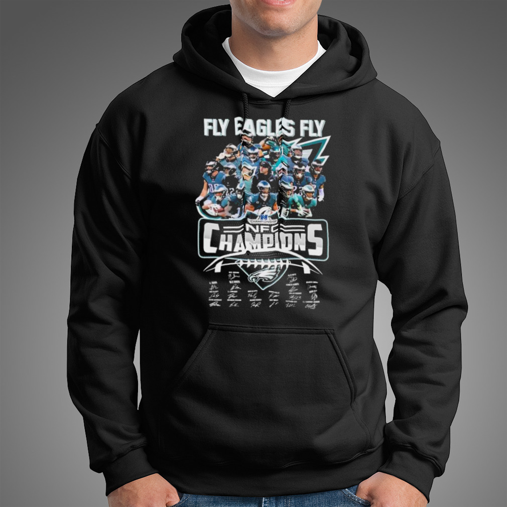 Fly Eagles Fly 2022 2023 NFC Champions Philadelphia Eagles team signatures  shirt - Peanutstee