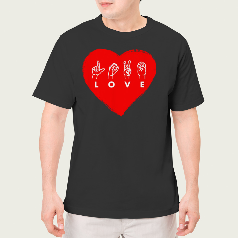 Love Sign Language Red Valentine’s Day T-Shirt