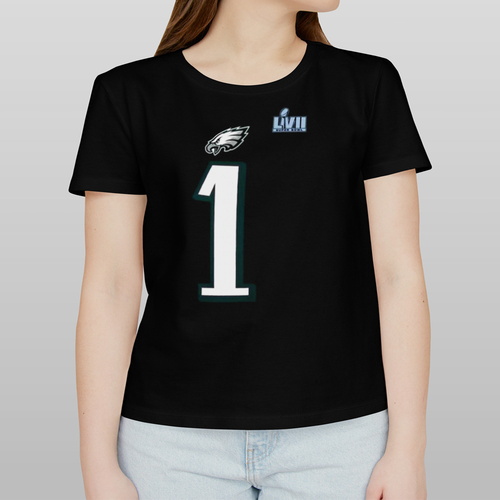 Philadelphia Eagles Jalen Hurts Nike Black Super Bowl Lvii 2023 Shirt Ladies  T-shirt