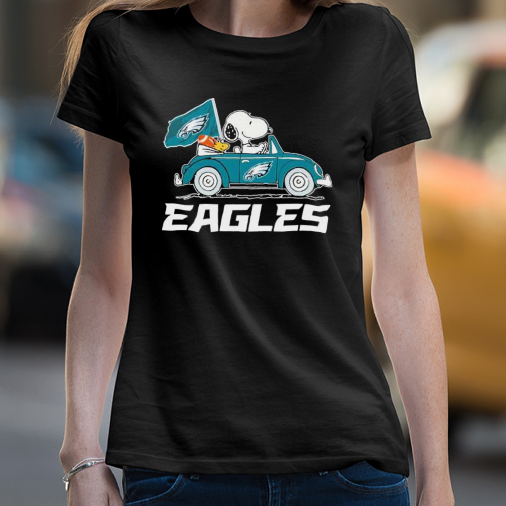 Philadelphia Eagles Snoopy And Woodstock Drive Car 2023 Super Bowl Shirt,  hoodie, sweater and long sleeve