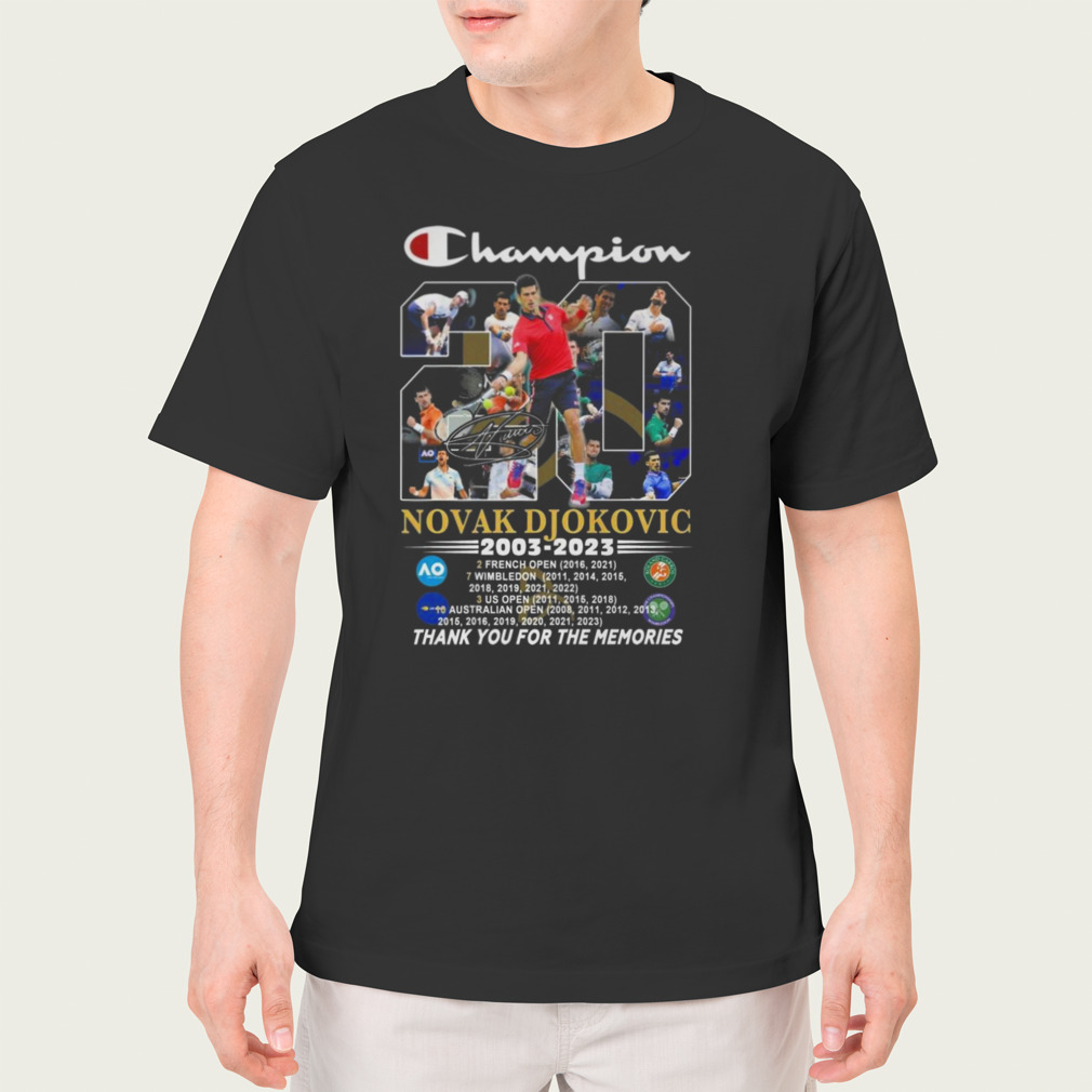 Champion Novak Djokovic 2003 – 2023 Thank You For The Memories Signature Shirt