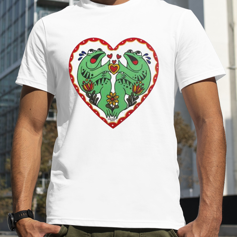 Frog Wooden Heart Painting Ghost Bongo shirt