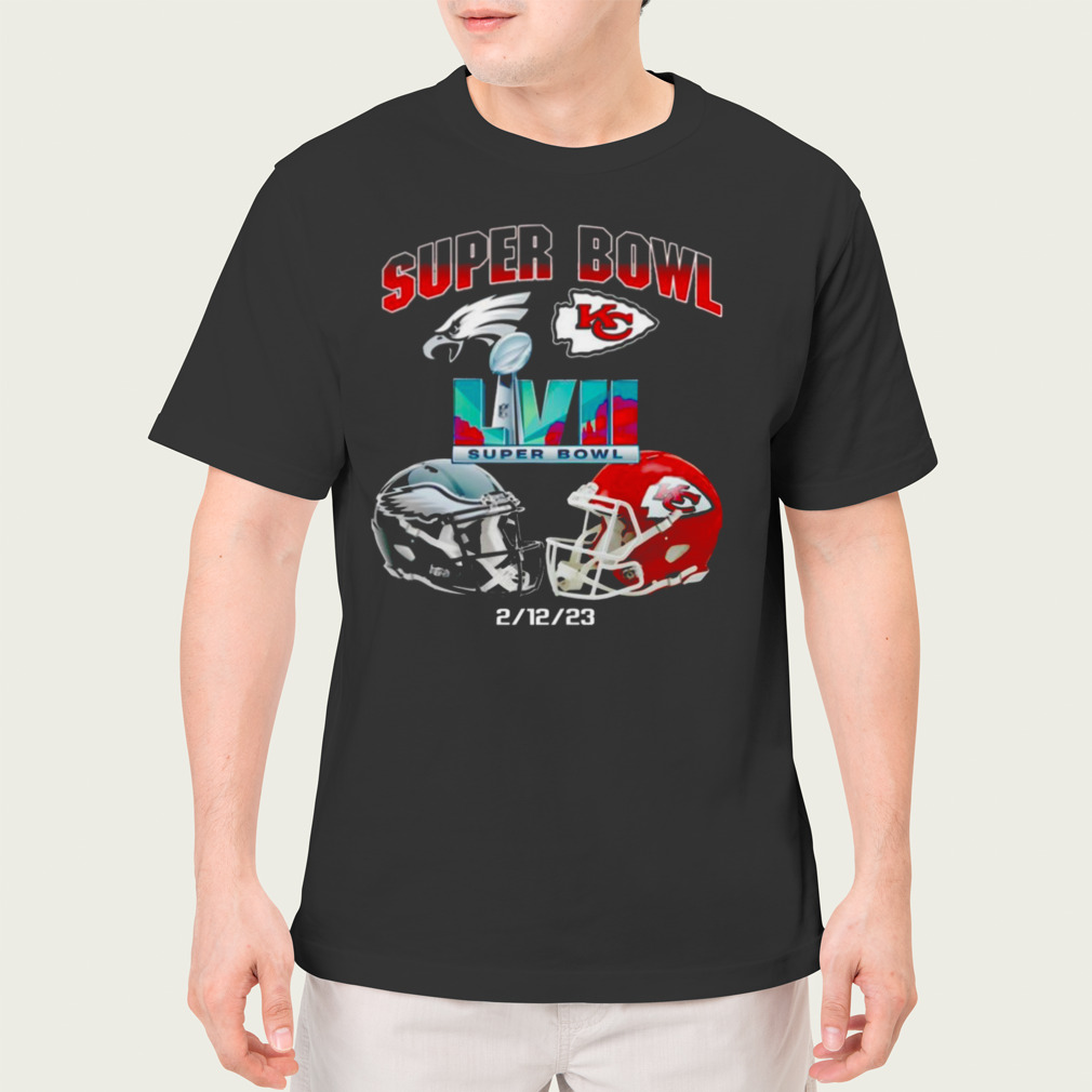 Kansas City Chiefs Vs Philadelphia Eagles Super Bowl 57 LVII Matchup Helmet Shirt