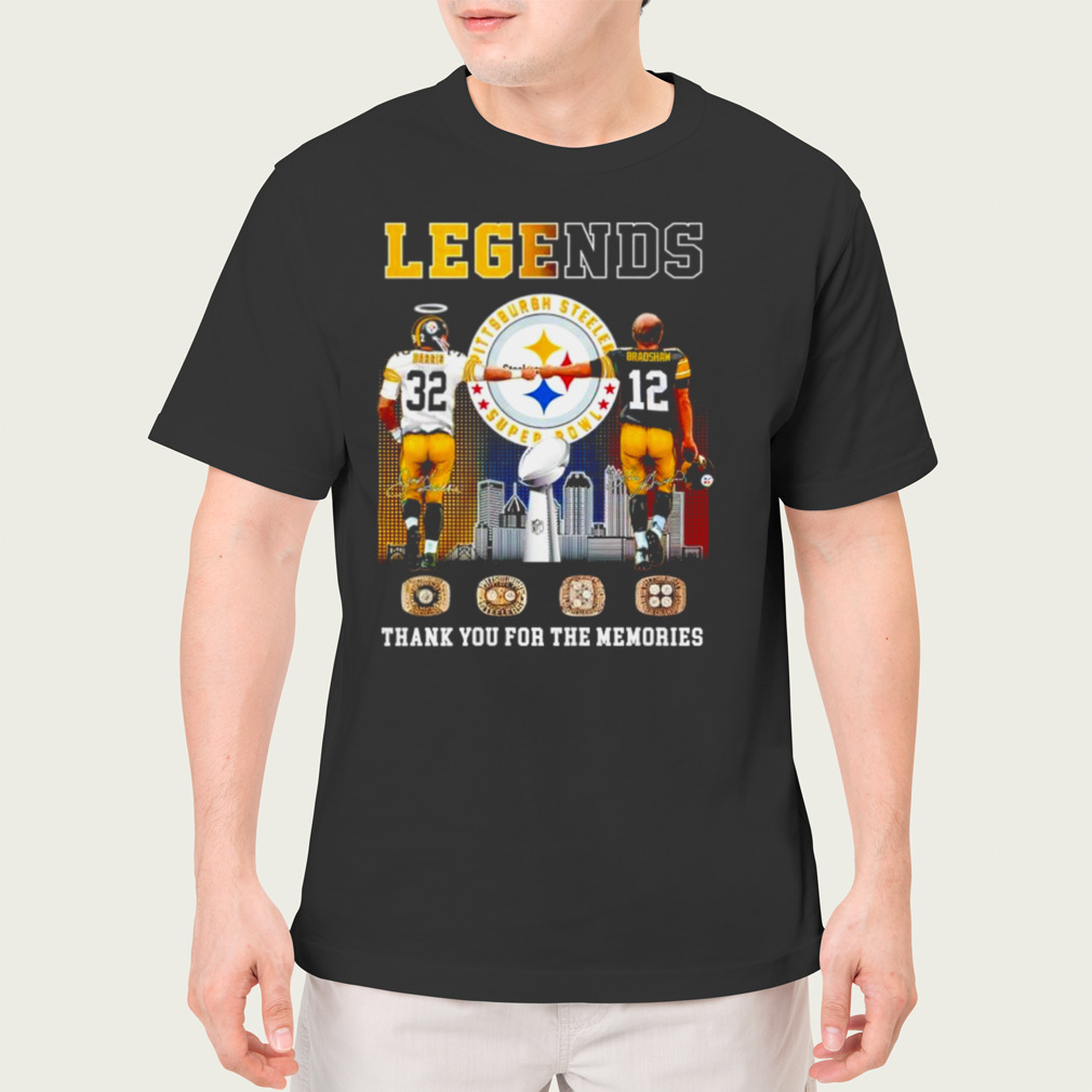 Najee Harris and Terry Bradshaw Pittsburgh Steelers Super Bowl signature T-shirt