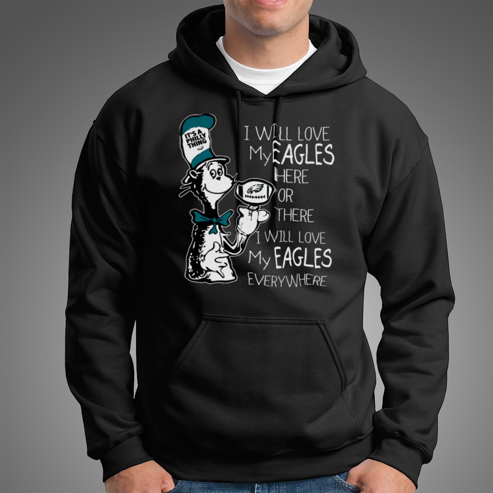 NFL Football Philadelphia Eagles I Will Love My Eagles Everywhere Dr Seuss Shirt  Women's V-Neck T-Shirt