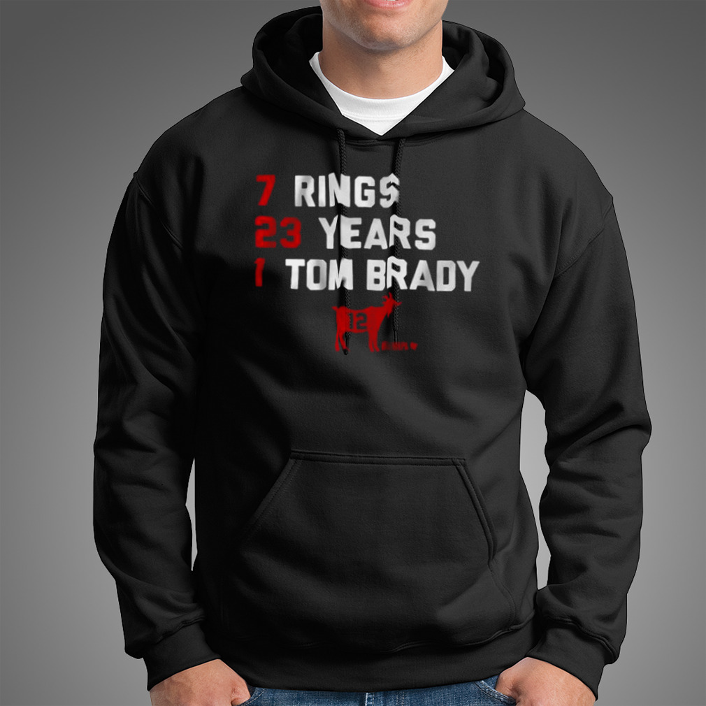 Tom Brady 7 rings 23 years GOAT shirt, hoodie, sweater, long