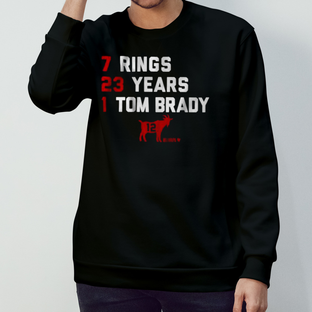 Official tom Brady Goat List 2023 7 Rings 23 Years 1 Tom Brady Shirt