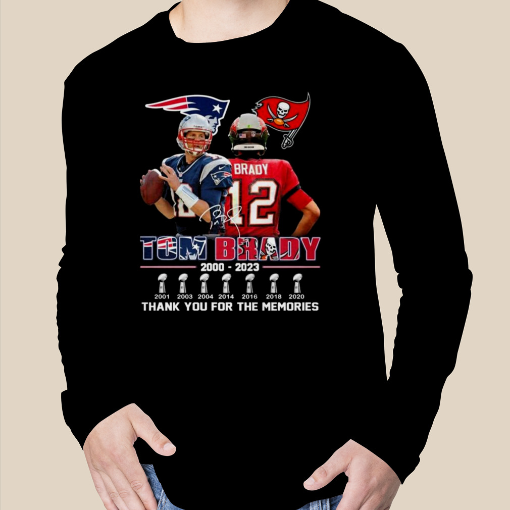 12 Tom Brady thanks for the memories signatures 2000-2020 shirt