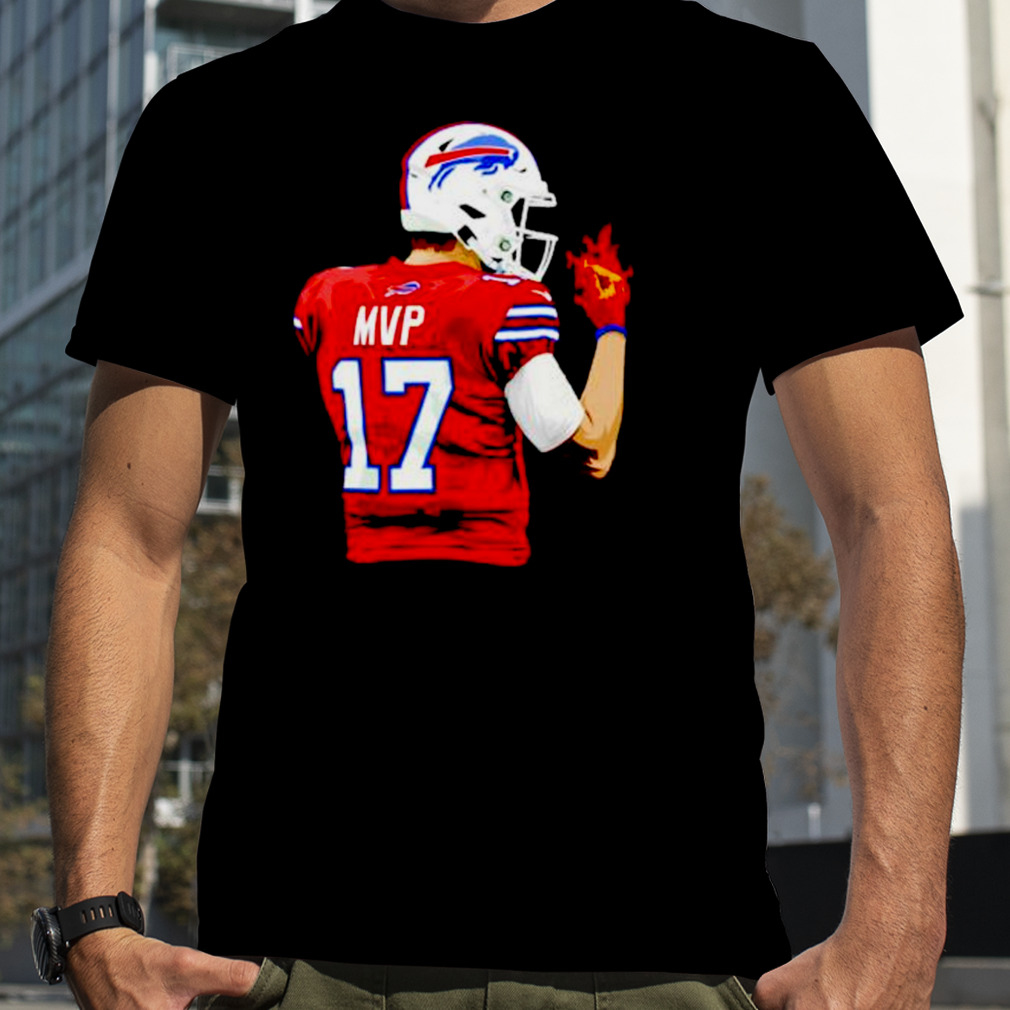 mVP Josh Allen 17 Buffalo Bills fire hand shirt