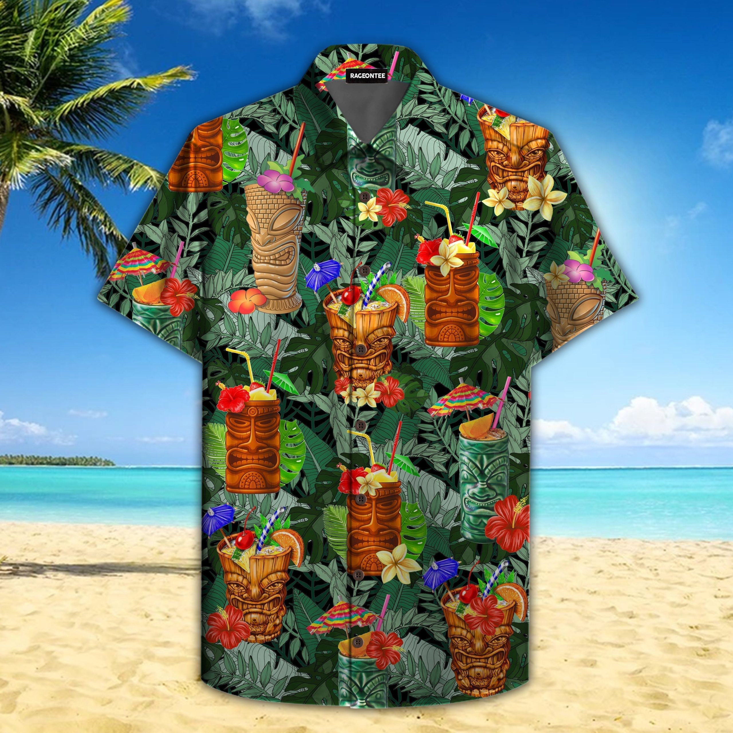 Hawaiian Shirt, Tiki Shirt, Aloha tiki shirt – Mustard Street Wear