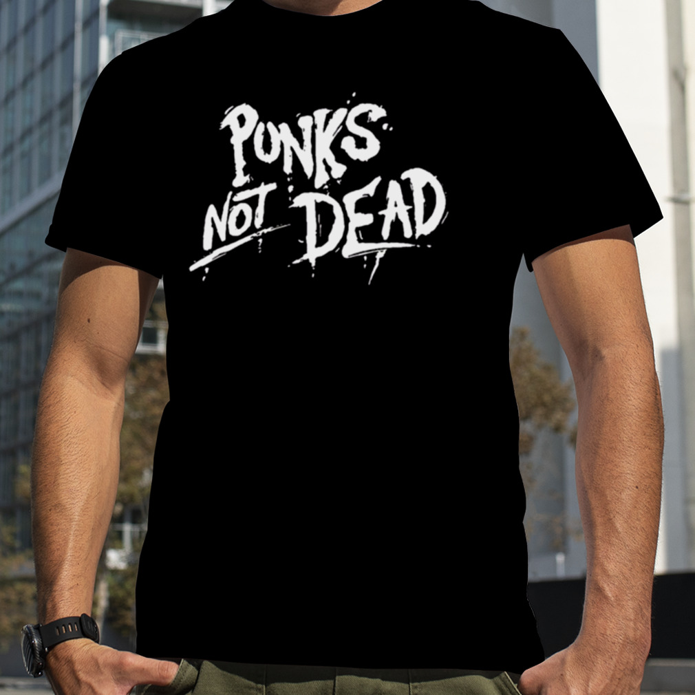 White Text Punks Not Dead Rock The Exploited shirt
