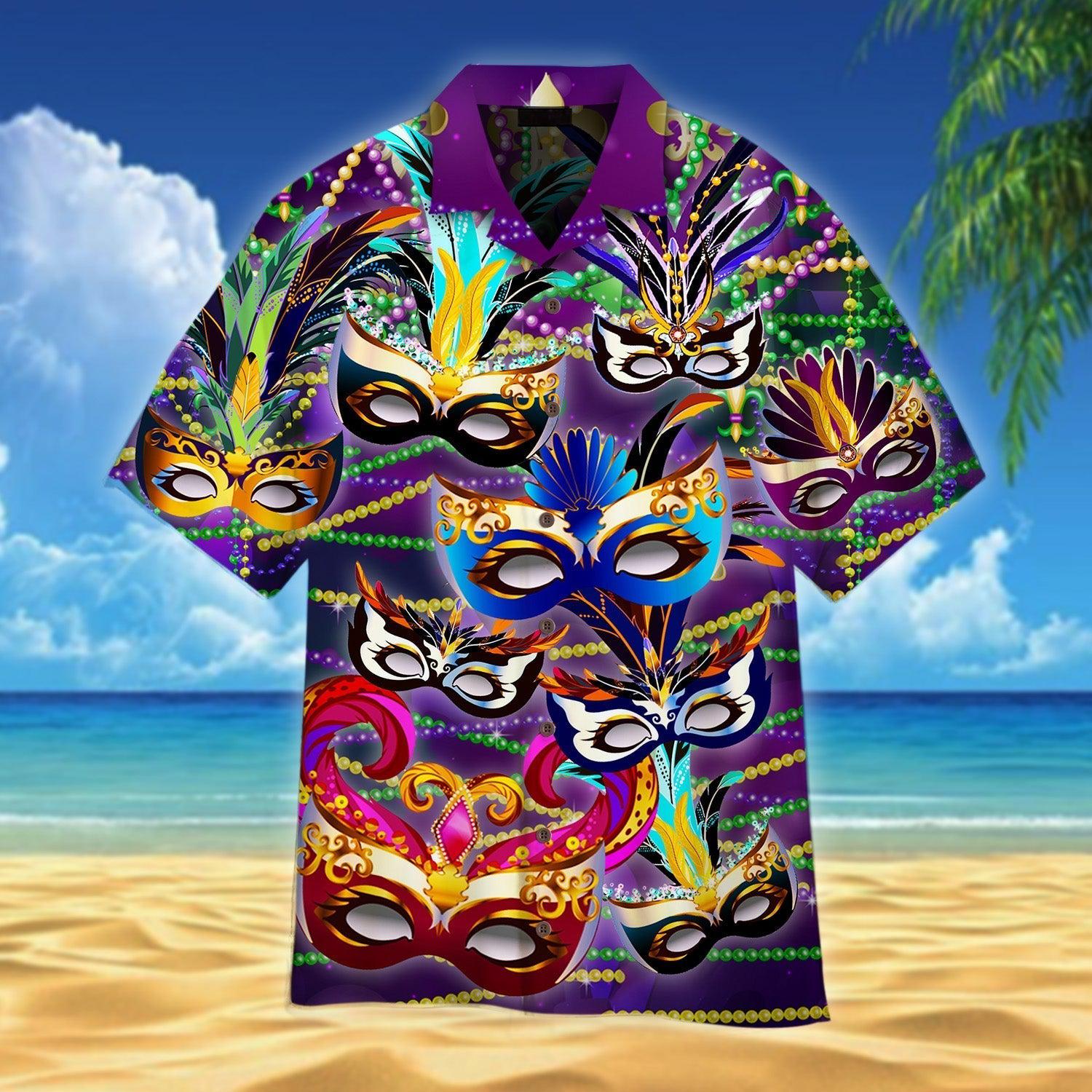 Fisyme Mardi Gras Mask Shenanigans New Orleans Hawaiian Shirt - Jolly  Family Gifts