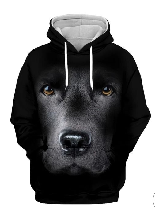Black Labrador Retriever Gaze 3D Hoodie tshirt