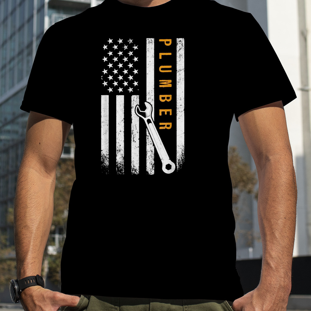 Plumber American Flag Design Best T-Shirt
